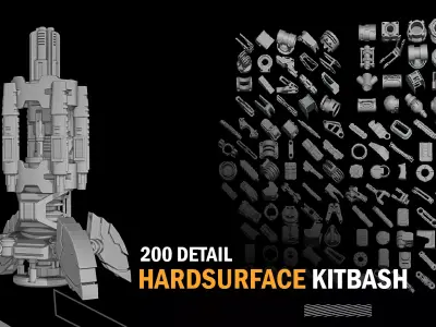 200 Detail  Hard Surface Kitbash  3D model