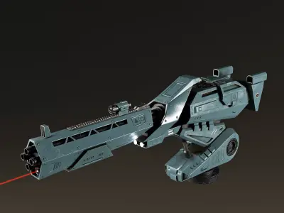 Sci-Fi Turret Gun Low-poly 3D model purchase