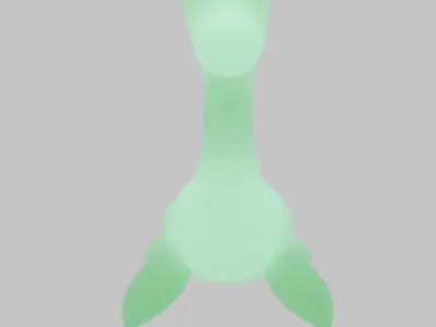 Indirect lighting of Nessie the Loch Ness Monster 3D model