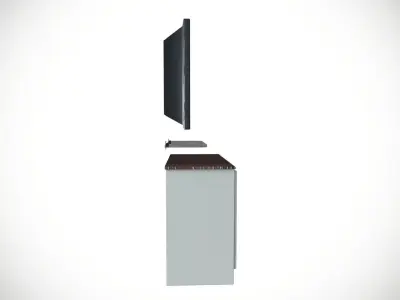 TV and Desk Low-poly 3D model