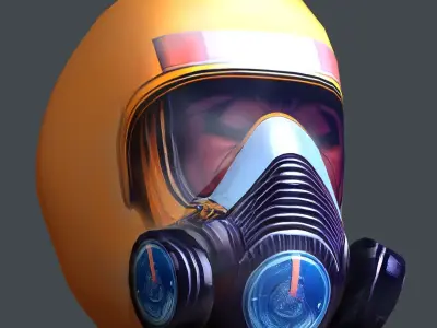 Gas mask helmet scifi Low-poly character art game space Low-poly 3D model shop