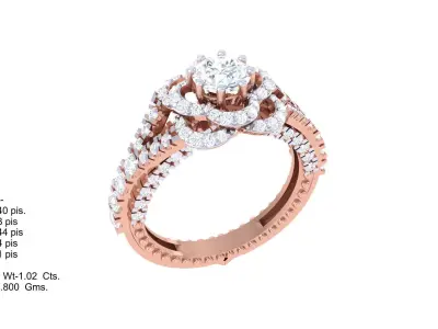 Women Ring  Render 3dm STL OBJ FBX Details 3D print model 6