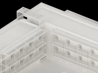 motel near sea 3D model