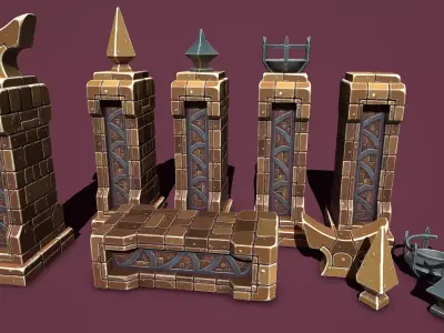 Fantasy obelisk  Low-poly 3D model