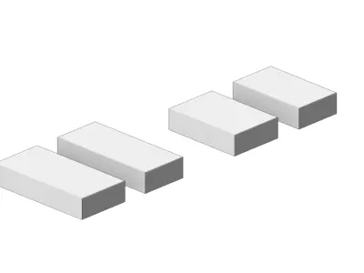 Concrete Block Steps Set Modular Garden Landscape Elements 3D model