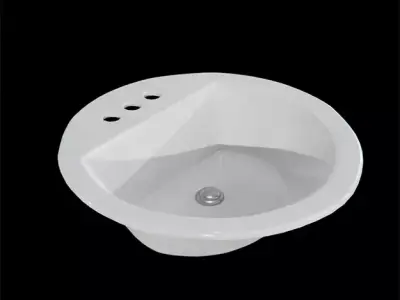 Bryant bathroom sink round drop White Low-poly 3D model