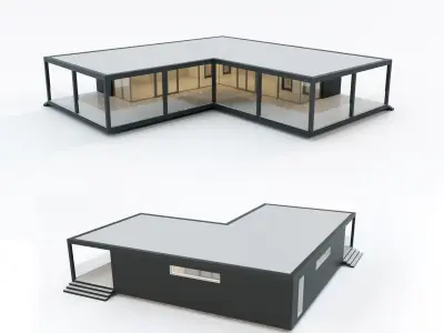 Villa house 14 Low-poly 3D model