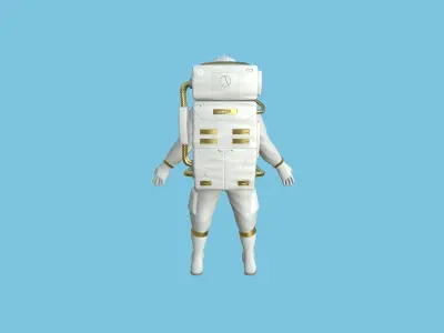 Astronaut Outfit 07 - White Gold - Character Design Fashion Low-poly 3D model