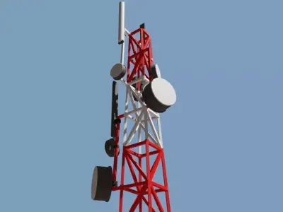 Cell Tower - Torre de Celular Low-poly 3D model
