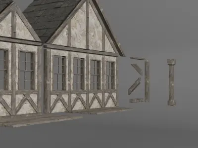Pirate Medieval Modular Building Kit v1 3D model