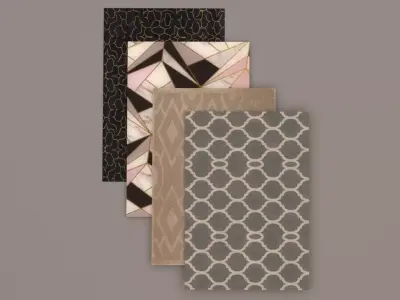 Carpets four different patterns 3D model