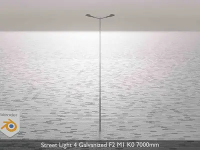Street Light 4 Galvanized F2 M1 K0 7000mm  Low-poly 3D model