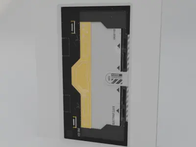sci-fi slider door Low-poly 3D model