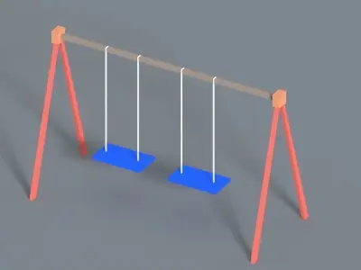 Park with children games Low-poly Low-poly 3D model
