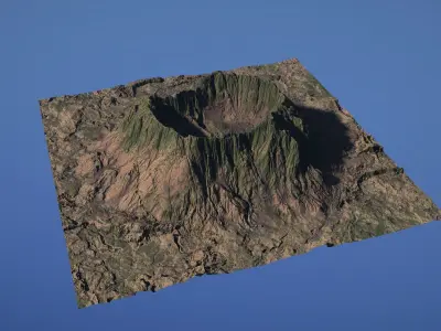 Landscape Environment Volcano Snow 14 Low-poly 3D model