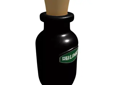 Small Glass Bottle with Cork Low-poly 3D model