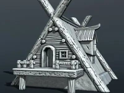medieval house 3D print model