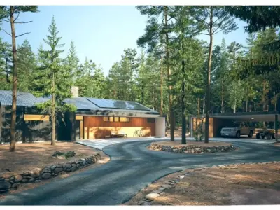 modern villa 3D model 40