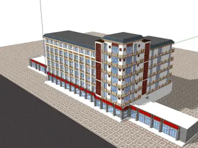 vacation spot-Resort-Fashion Leisure Hotel-090 3D model