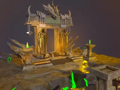 outland portal Low-poly 3D model
