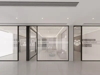 3D model of office door partition 3D model