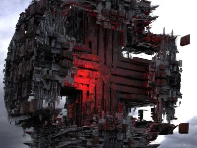 Dark Kowloon Mega City 3 Low-poly 3D model
