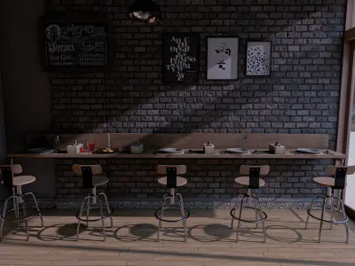 Classic fast food restaurant 3D model