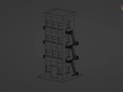 Building Model Low Poly Low-poly 3D model