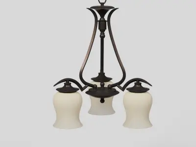 Light Bronze Chandelier 3D model