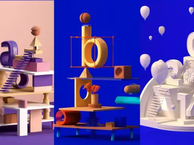 3D composition kitbash set 3D model