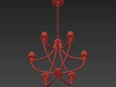 Crystal Cube Basket Chandelier Visual Comfort 3D model