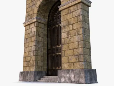 arched Door 0001 Low-poly 3D model