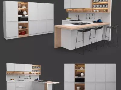 Modern kitchen set 3D model