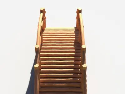 Arch Wooden Footbridge 01 Game Ready Low-poly 3D model