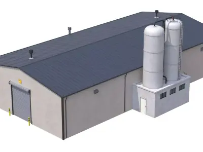 4 PBR Industrial Buildings Collection 3D Model Pack