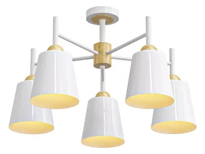 fresco five light chandelier gold 3D model