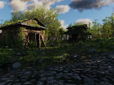 Abandoned Shack Scene 3D model purchase