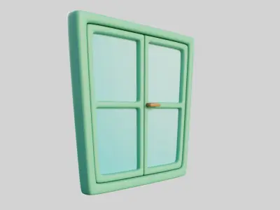 Cartoon Window 3b Low-poly 3D model
