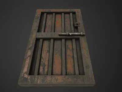 Old door Low-poly 3D model get