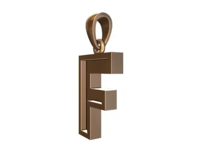 marquee style initial letter F pendant 3D print model
