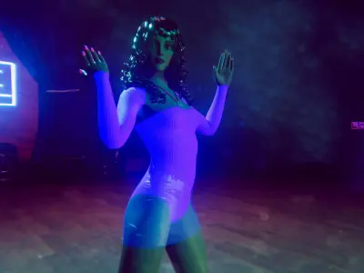 cyberpunk - Cyber Club Low-poly 3D model