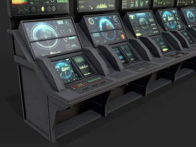 Control Desk 2 Low-poly 3D model