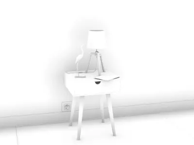 Bedside Table - Set Decoration Bedroom 05 3D model