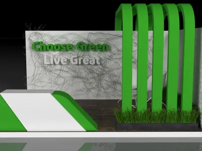 Exhibition booth design 3D model Green Sustainability  3D model