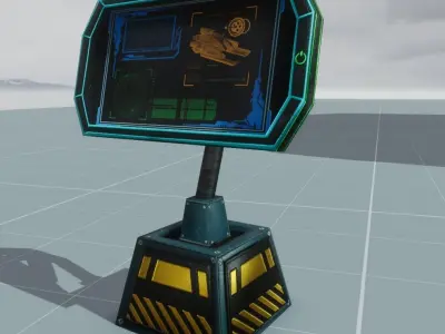 Sci Fi Futuristic Screen and Display Low-poly 3D model