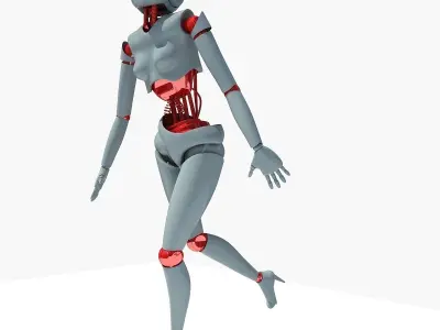 Rigged Human Robot 3D model