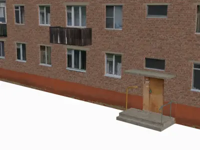 Russian Soviet brick house 3D model