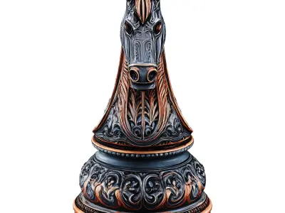 Horse chess Low-poly 3D model