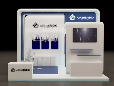 Booth Exhibition Stand Stall 8x4m Height 500 cm  3D model 3D model