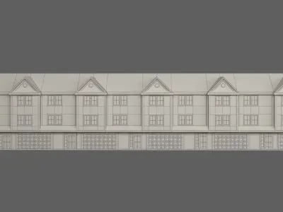 Apartment townhouses with garages 3D model